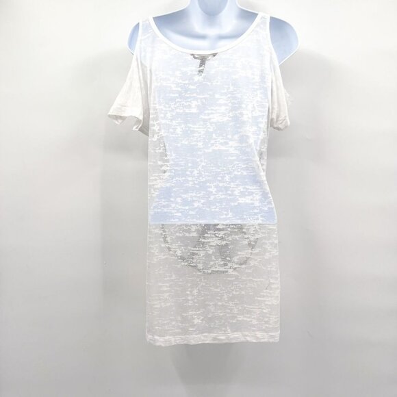 BCBGMAXAZRIA BCBG Y2K Peace Sign Graphic Sheer Burnout Swim Cover Up Dress - Picture 2 of 7